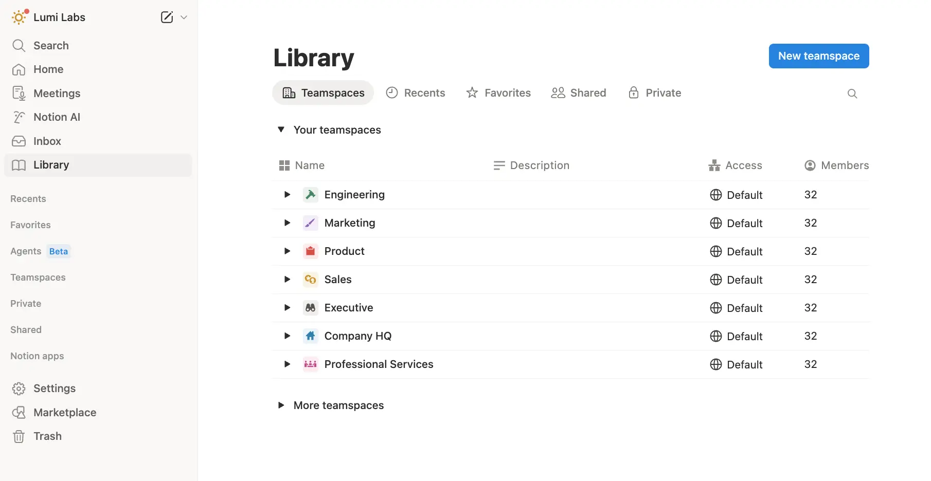 Interface utilisateur de la bibliothèque